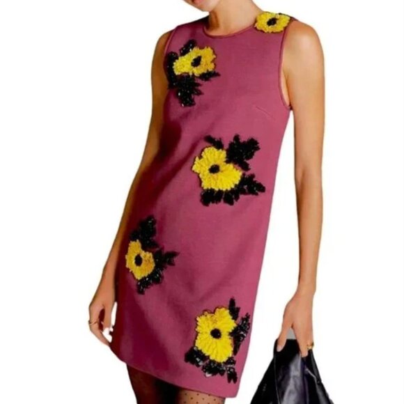 Anthropologie Dresses & Skirts - Anthropologie Dhruv Kapoor Sequined Shift Mini Dress Floral Size: Medium